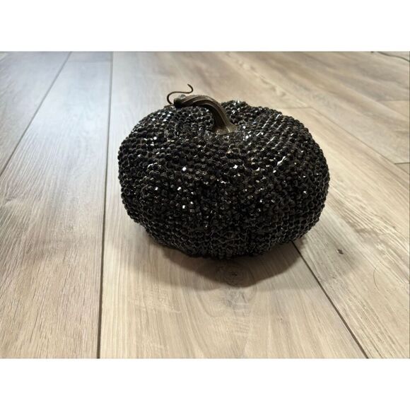 Black Diamond Bling Pumpkin And Cauldron Halloween Decorations - Picture 2 of 10